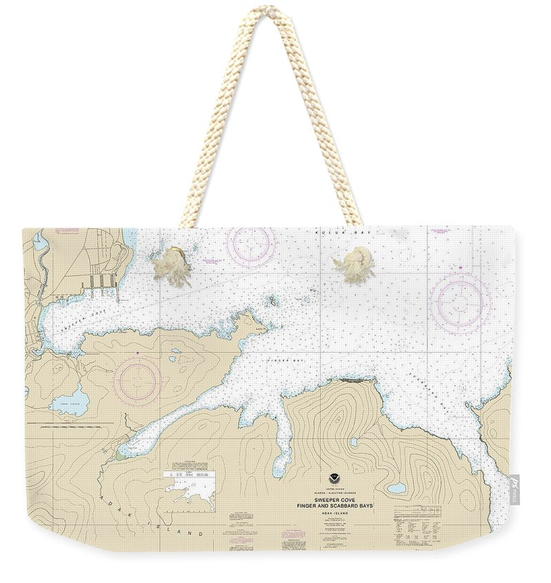 Nautical Chart-16476 Sweeper Cove, Finger-scabbard Bays - Weekender Tote Bag