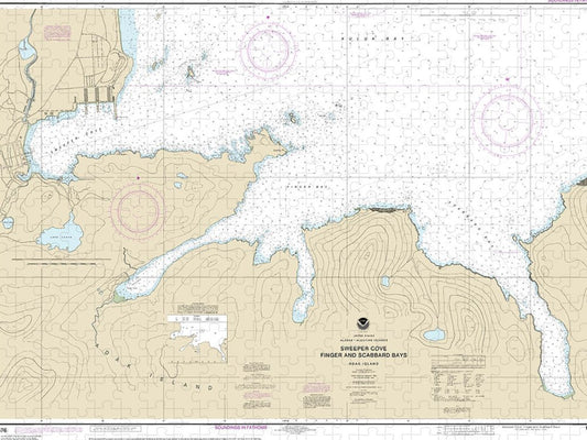 Nautical Chart 16476 Sweeper Cove, Finger Scabbard Bays Puzzle