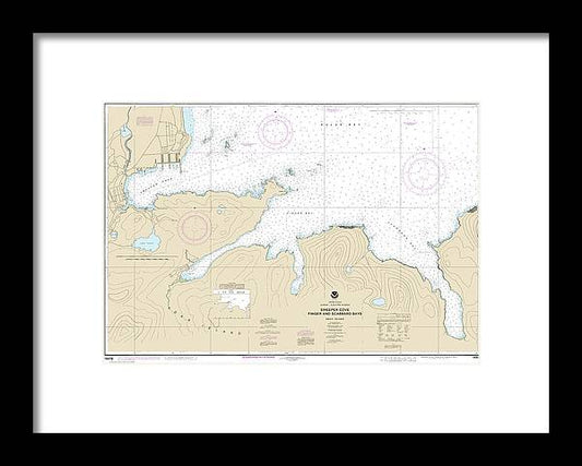 A beuatiful Framed Print of the Nautical Chart-16476 Sweeper Cove, Finger-Scabbard Bays by SeaKoast