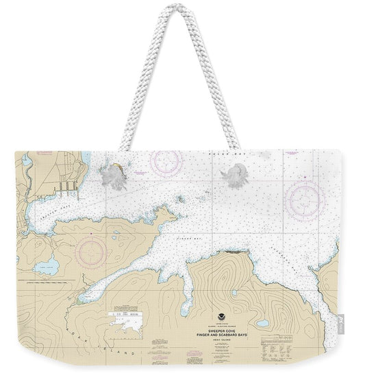 Nautical Chart-16476 Sweeper Cove, Finger-scabbard Bays - Weekender Tote Bag
