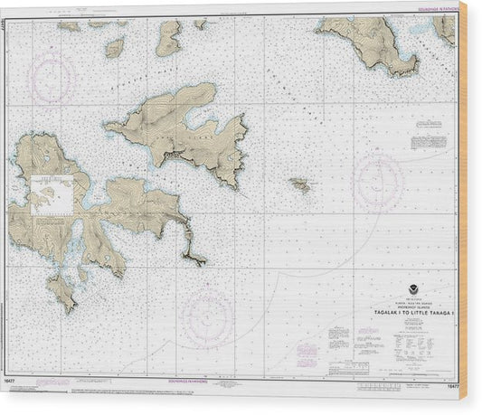 Nautical Chart-16477 Tagalak Island-Little Tanaga L Wood Print