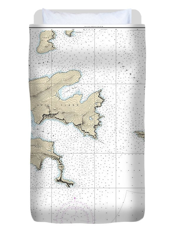 Nautical Chart-16477 Tagalak Island-little Tanaga L - Duvet Cover
