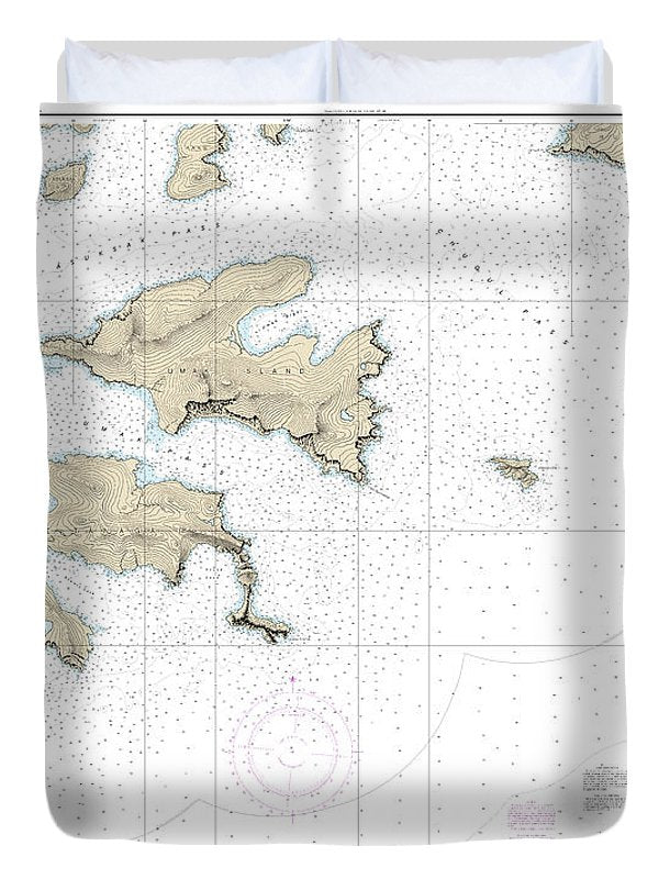 Nautical Chart-16477 Tagalak Island-little Tanaga L - Duvet Cover