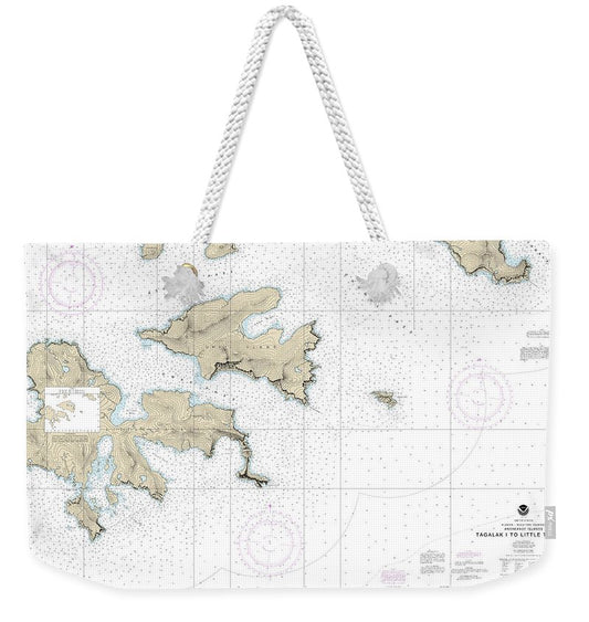 Nautical Chart-16477 Tagalak Island-little Tanaga L - Weekender Tote Bag