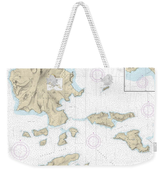 Nautical Chart-16478 Tagalak Island-great Sitkin Island, Sand Bay-northeast Cove - Weekender Tote Bag