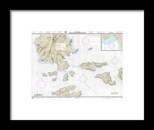 Nautical Chart-16478 Tagalak Island-great Sitkin Island, Sand Bay-northeast Cove - Framed Print