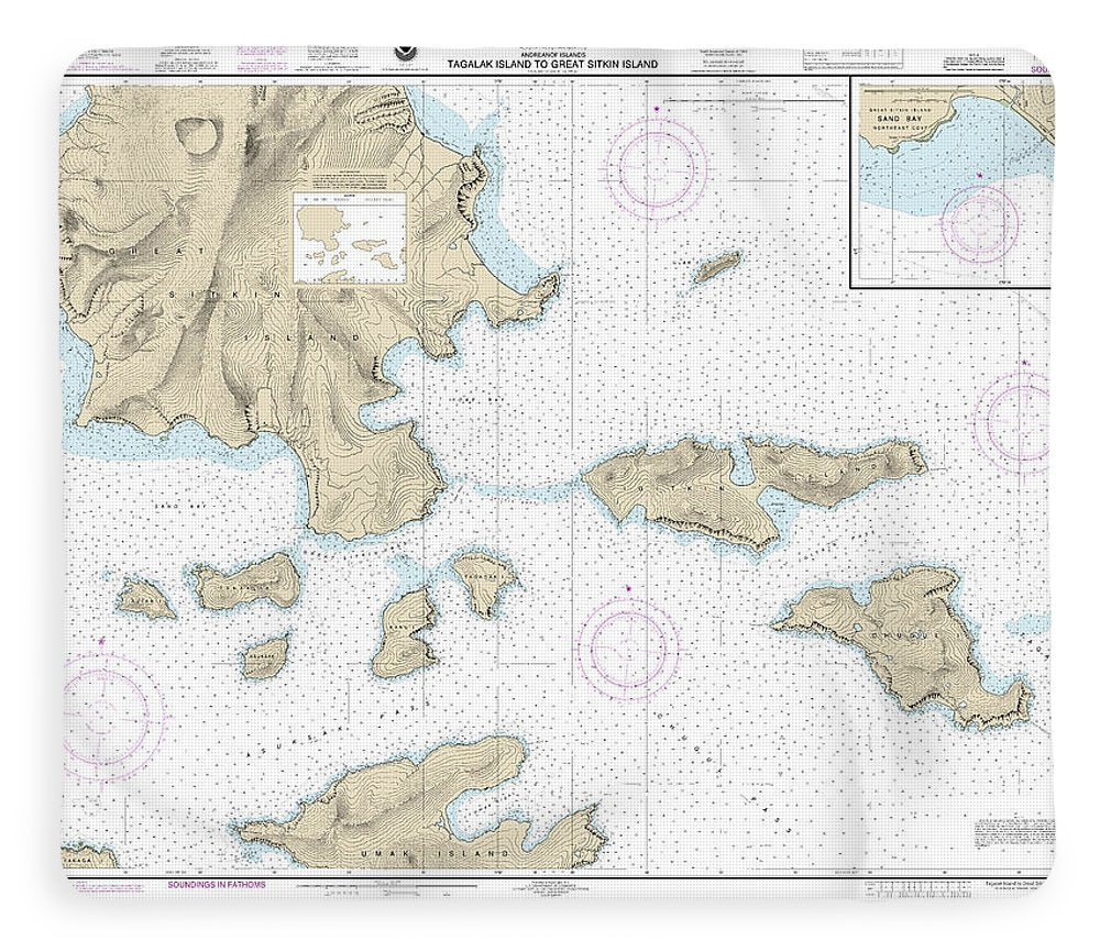 Nautical Chart-16478 Tagalak Island-great Sitkin Island, Sand Bay-northeast Cove - Blanket