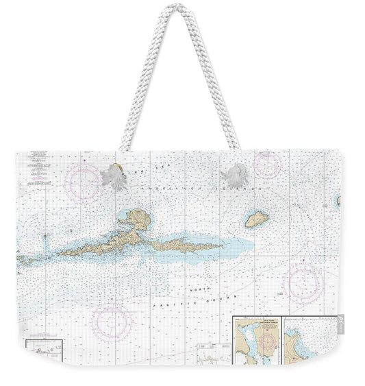 Nautical Chart-16480 Amkta Island-igitkin Island, Finch Cove Seguam Island, Sviechnikof Harbor, Amilia Island - Weekender Tote Bag