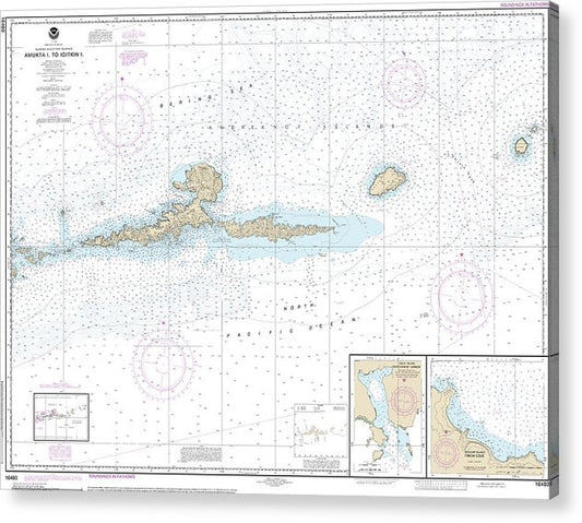 Nautical Chart-16480 Amkta Island-Igitkin Island, Finch Cove Seguam Island, Sviechnikof Harbor, Amilia Island  Acrylic Print