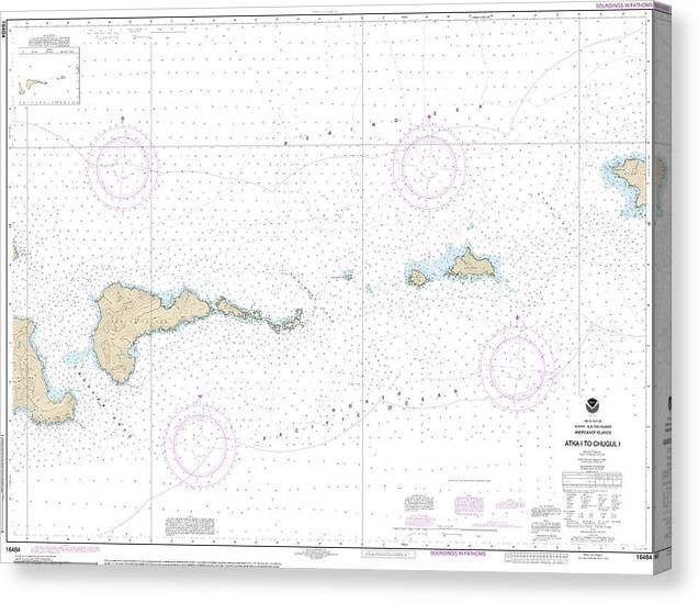 Nautical Chart-16484 Atka Island-Chugul Island Atka Island Canvas Print