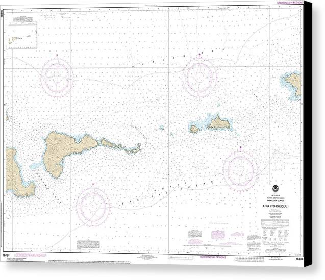 Nautical Chart-16484 Atka Island-chugul Island Atka Island - Canvas Print