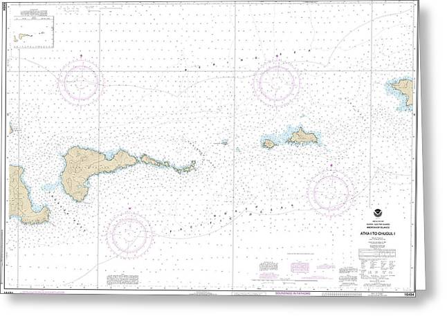 Nautical Chart-16484 Atka Island-chugul Island Atka Island - Greeting Card