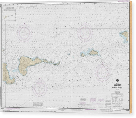 Nautical Chart-16484 Atka Island-Chugul Island Atka Island Wood Print
