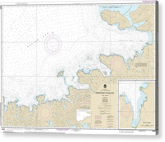 Nautical Chart-16487 Korovin Bay-Wall Bay-Atka Island, Martin Harbor  Acrylic Print