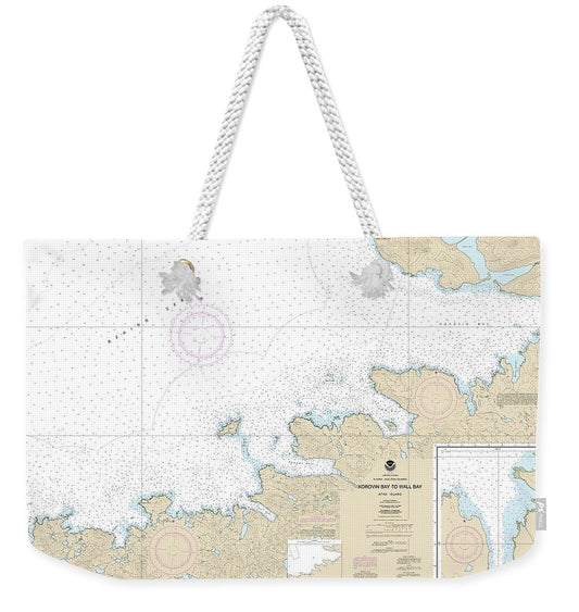 Nautical Chart-16487 Korovin Bay-wall Bay-atka Island, Martin Harbor - Weekender Tote Bag