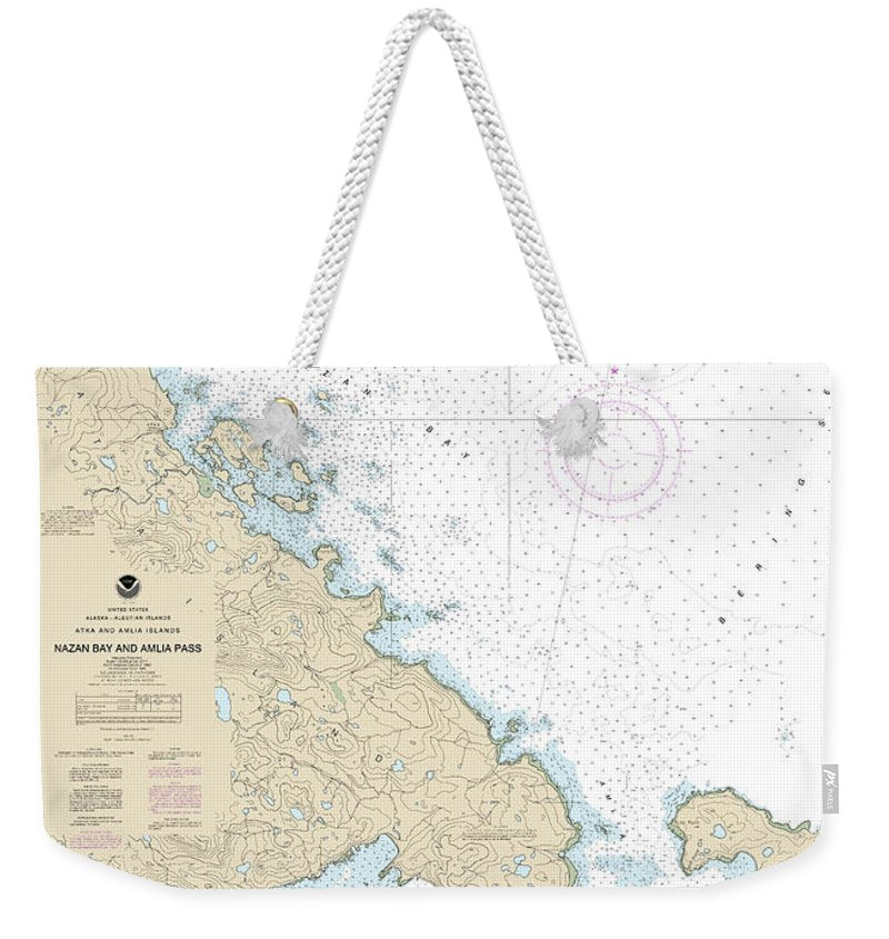 Nautical Chart-16490 Nazan Bay-amilia Pass - Weekender Tote Bag