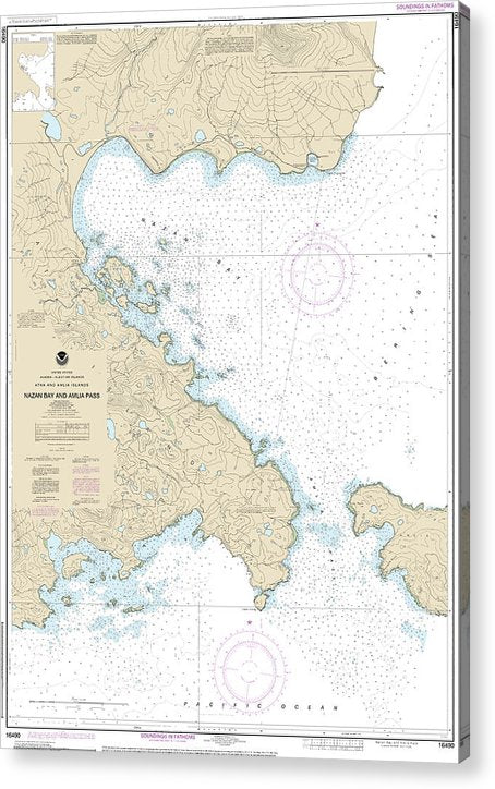 Nautical Chart-16490 Nazan Bay-Amilia Pass  Acrylic Print