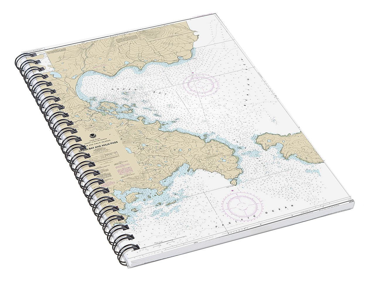 Nautical Chart-16490 Nazan Bay-amilia Pass - Spiral Notebook