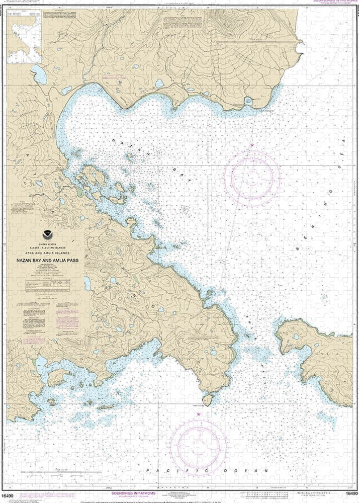 Nautical Chart-16490 Nazan Bay-amilia Pass - Puzzle