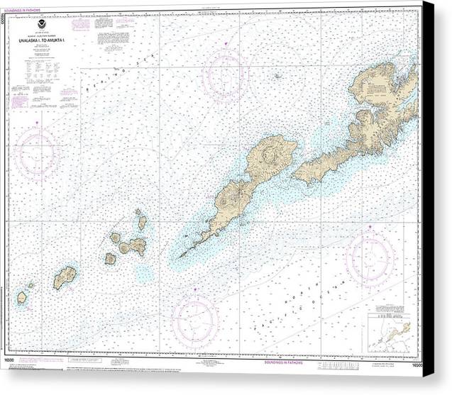 Nautical Chart-16500 Unalaska L-amukta L - Canvas Print