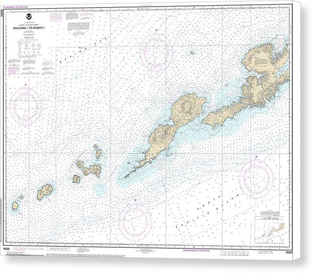 Nautical Chart-16500 Unalaska L-amukta L - Canvas Print