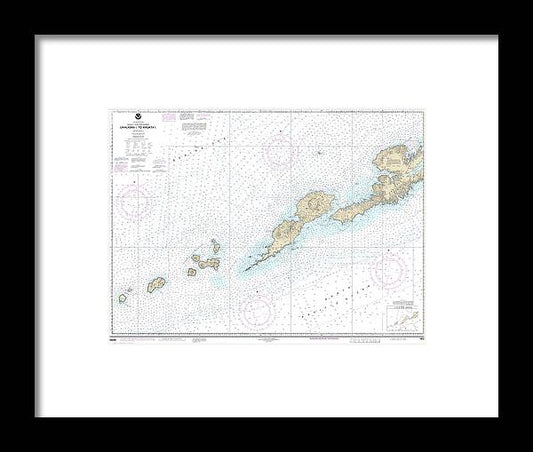 A beuatiful Framed Print of the Nautical Chart-16500 Unalaska L-Amukta L by SeaKoast