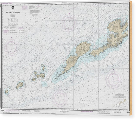 Nautical Chart-16500 Unalaska L-Amukta L Wood Print