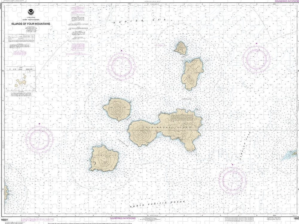 Nautical Chart 16501 Islands Four Mountains Puzzle