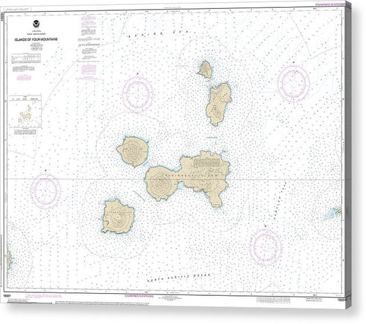 Nautical Chart-16501 Islands-Four Mountains  Acrylic Print