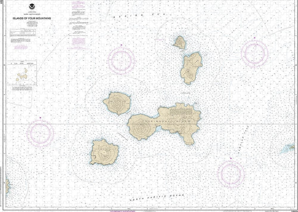 Nautical Chart-16501 Islands-four Mountains - Puzzle
