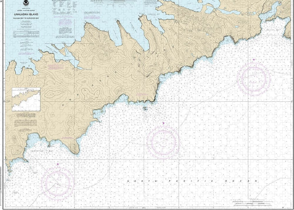 Nautical Chart-16514 Kulikak Bay-surveyor Bay - Puzzle