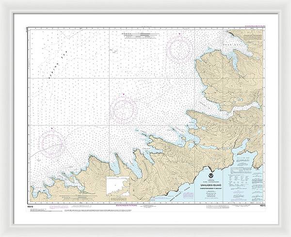 Nautical Chart-16515 Chernofski Harbor-skan Bay - Framed Print