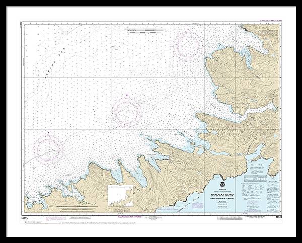 Nautical Chart-16515 Chernofski Harbor-skan Bay - Framed Print