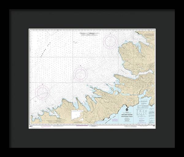 Nautical Chart-16515 Chernofski Harbor-skan Bay - Framed Print