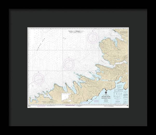 Nautical Chart-16515 Chernofski Harbor-skan Bay - Framed Print