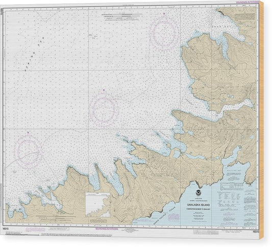 Nautical Chart-16515 Chernofski Harbor-Skan Bay Wood Print