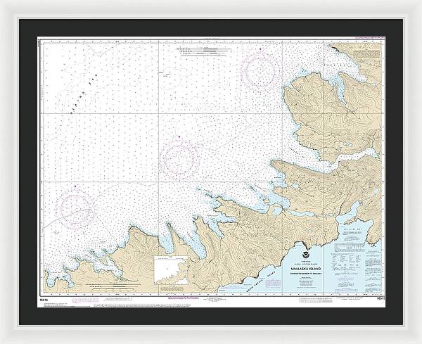 Nautical Chart-16515 Chernofski Harbor-skan Bay - Framed Print