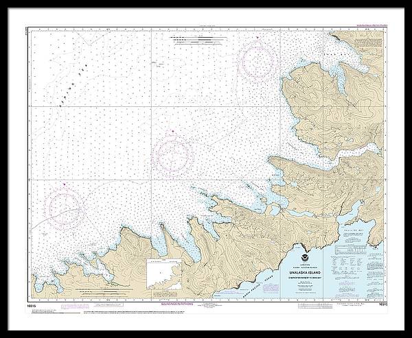 Nautical Chart-16515 Chernofski Harbor-skan Bay - Framed Print