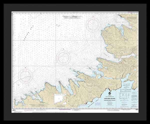 Nautical Chart-16515 Chernofski Harbor-skan Bay - Framed Print