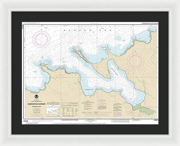 Nautical Chart-16516 Chernofski Harbor - Framed Print