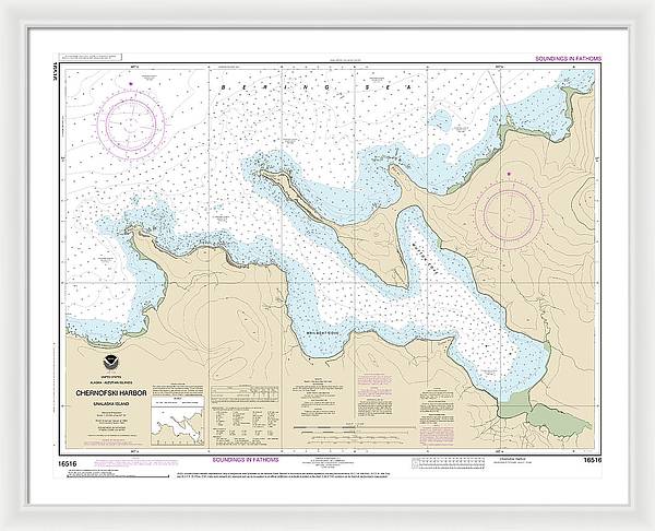 Nautical Chart-16516 Chernofski Harbor - Framed Print