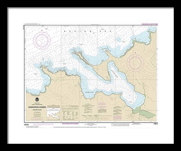 Nautical Chart-16516 Chernofski Harbor - Framed Print