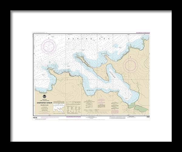 Nautical Chart-16516 Chernofski Harbor - Framed Print