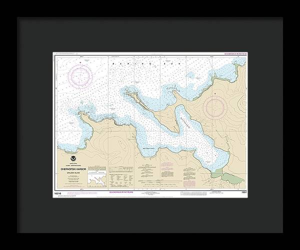 Nautical Chart-16516 Chernofski Harbor - Framed Print