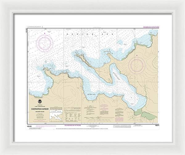 Nautical Chart-16516 Chernofski Harbor - Framed Print