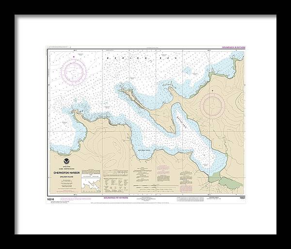 Nautical Chart-16516 Chernofski Harbor - Framed Print