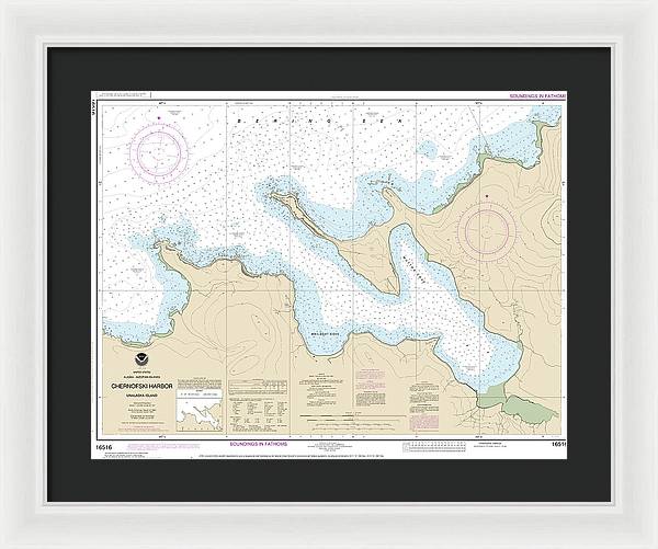 Nautical Chart-16516 Chernofski Harbor - Framed Print