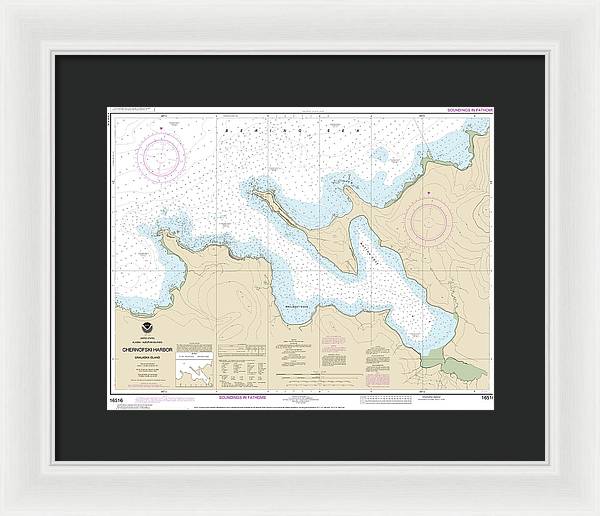 Nautical Chart-16516 Chernofski Harbor - Framed Print