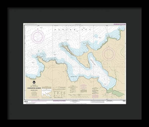 Nautical Chart-16516 Chernofski Harbor - Framed Print