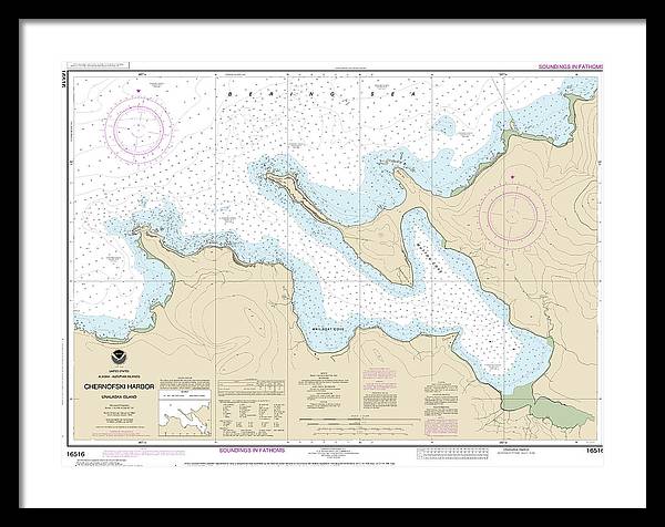 Nautical Chart-16516 Chernofski Harbor - Framed Print